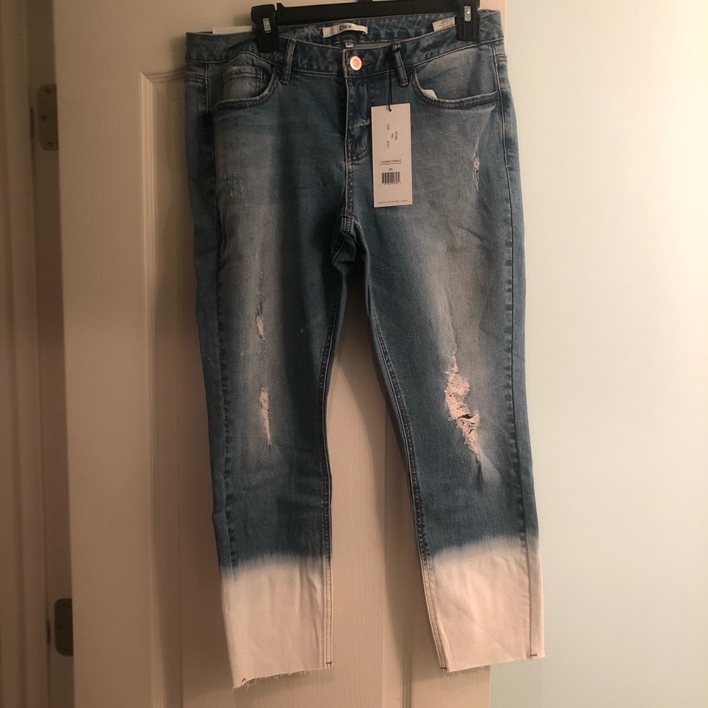 NEVER WORN! Dex Ripped, Acid Wash, Cropped Jeans